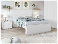 Cama de Casal Móveis Lopas Loop Branca