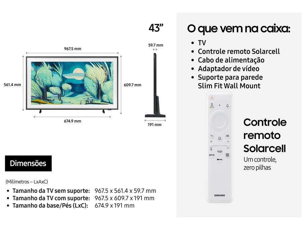Smart TV 43" Samsung 4K The Frame LS03F Tizen QN43LS03FAGXZD 2025 - 9