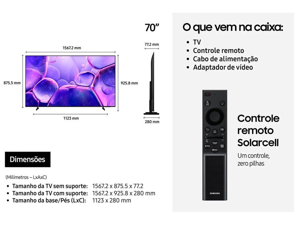 Smart TV 70" Samsung UHD 4K Crystal U8500F UN70U8500FGXZD Tizen 2025 - 7