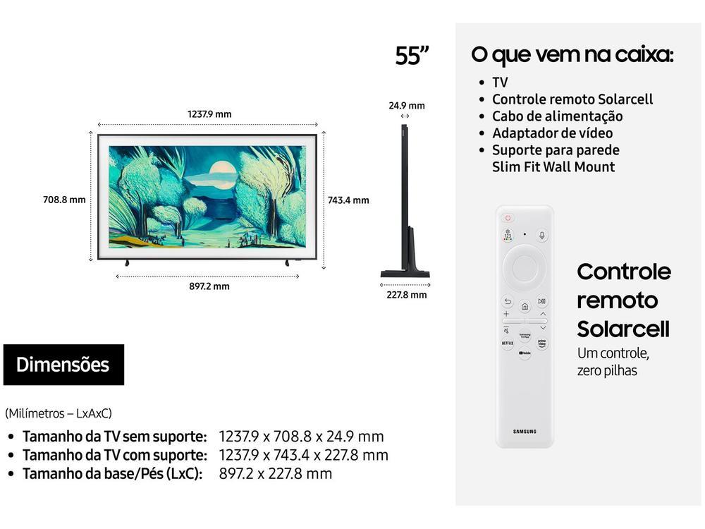Smart TV 55" Samsung 4K The Frame LS03F QN55LS03FAGXZD Tizen 2025 - 9