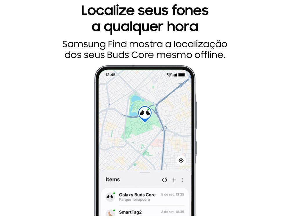 Fone de Ouvido Bluetooth Samsung Buds Core com Microfone Cancelamento de Ruído Esportivo Intra-auricular True Wireless Preto - 5