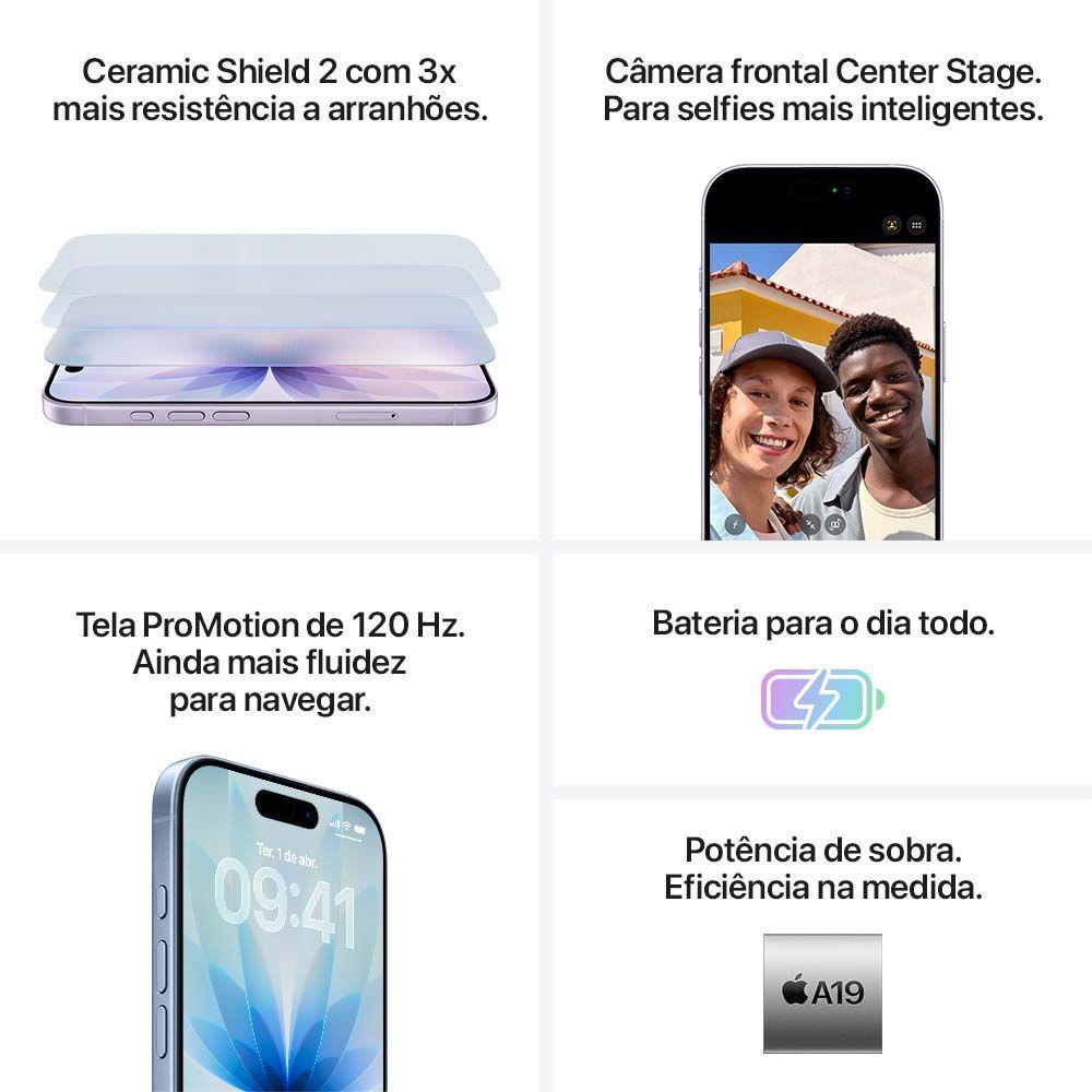 Apple iPhone 17 256GB Azul-névoa 6,3" 48MP iOS 5G - 6