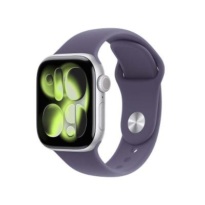 Apple Watch Series 11 GPS Caixa Prateada de Alumínio 42mm Pulseira Esportiva Roxo-névoa P/M