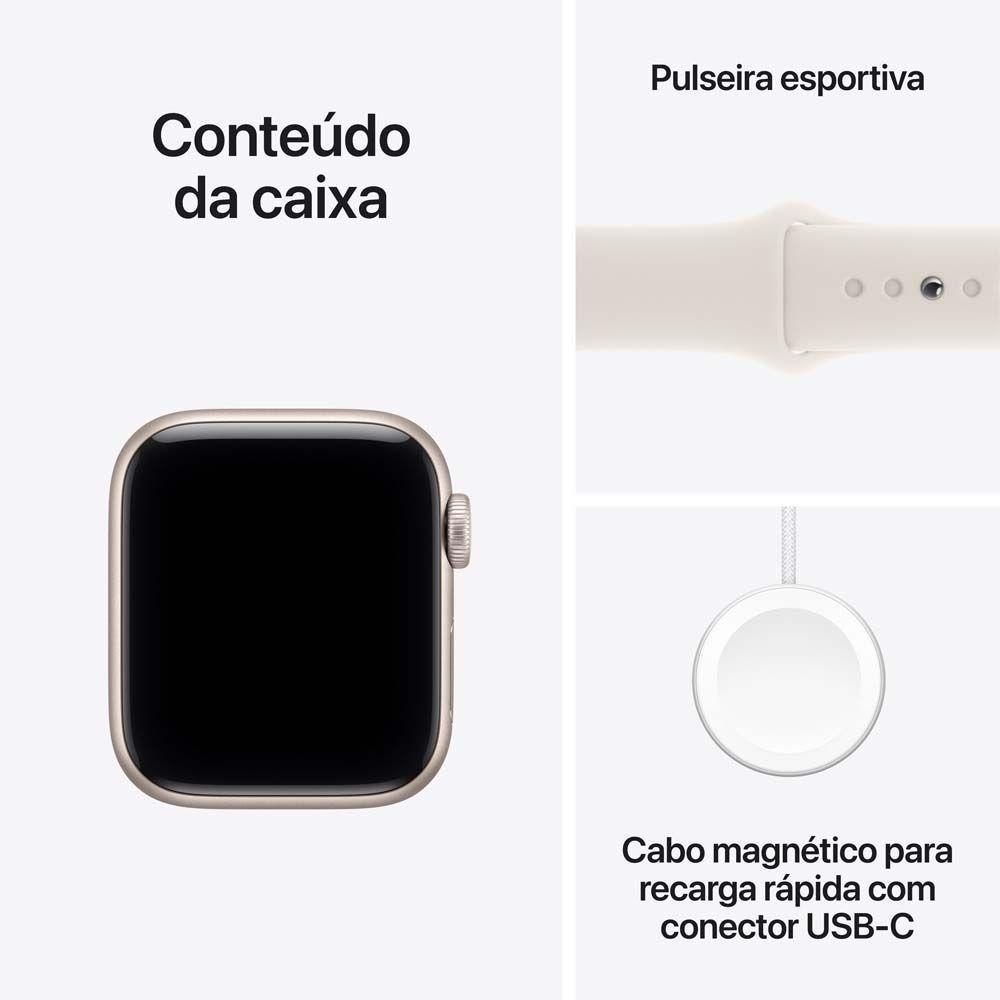Apple Watch SE 3 GPS + Cellular Caixa Estelar de Alumínio 40mm Pulseira Esportiva Estelar M/G - 8