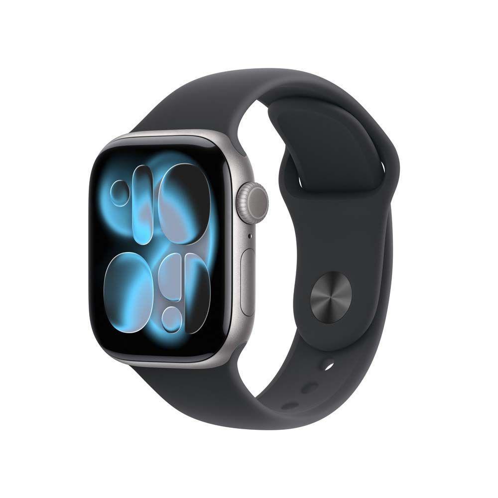 Apple Watch Series 11 GPS Caixa Cinza-espacial de Alumínio 42mm Pulseira Esportiva Preta P/M - 1