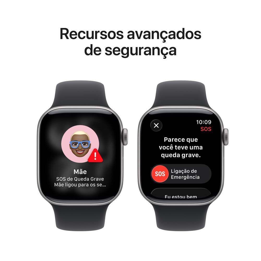 Apple Watch Series 11 GPS Caixa Cinza-espacial de Alumínio 42mm Pulseira Esportiva Preta P/M - 6