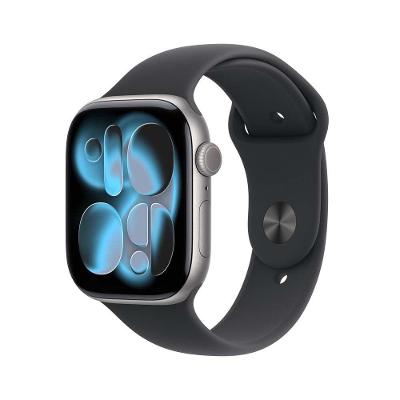 Apple Watch Series 11 GPS Caixa Cinza-espacial de Alumínio 46mm Pulseira Esportiva Preta P/M
