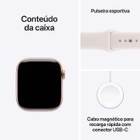 Apple Watch Series 11 GPS Caixa Cor de Ouro Rosa de Alumínio 42mm Pulseira Esportiva Blush-clara P/M - 8