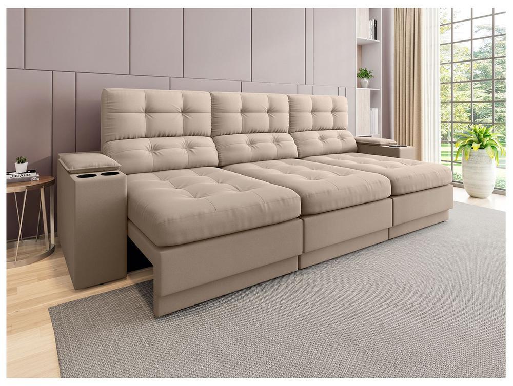 Sofá 4 Lugares Retrátil Reclinável Velosuede Neon Next Sofás - 1