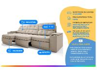 Sofá 4 Lugares Retrátil Reclinável Velosuede Neon Next Sofás - 2