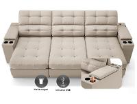 Sofá 4 Lugares Retrátil Reclinável Velosuede Neon Next Sofás - 5