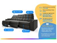 Sofá 4 Lugares Retrátil Reclinável Velosuede Neon Next Sofás - 2