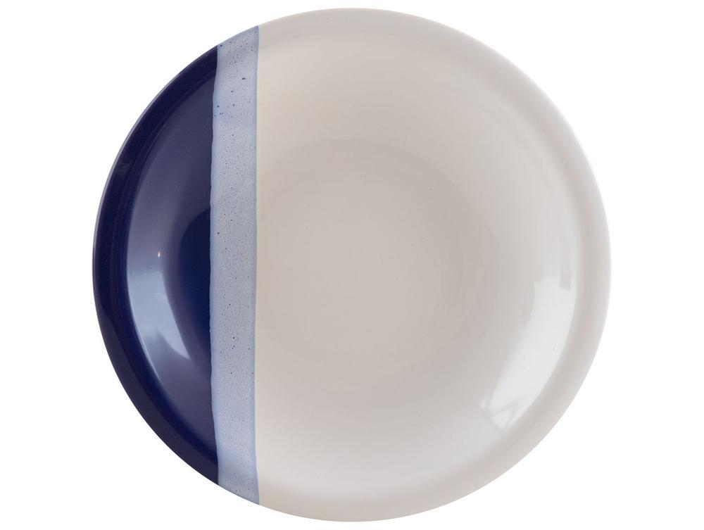 Aparelho de Jantar e Chá 20 Peças Cerâmica Brasilia Redondo Branco e Azul Cobalto Atual - 5