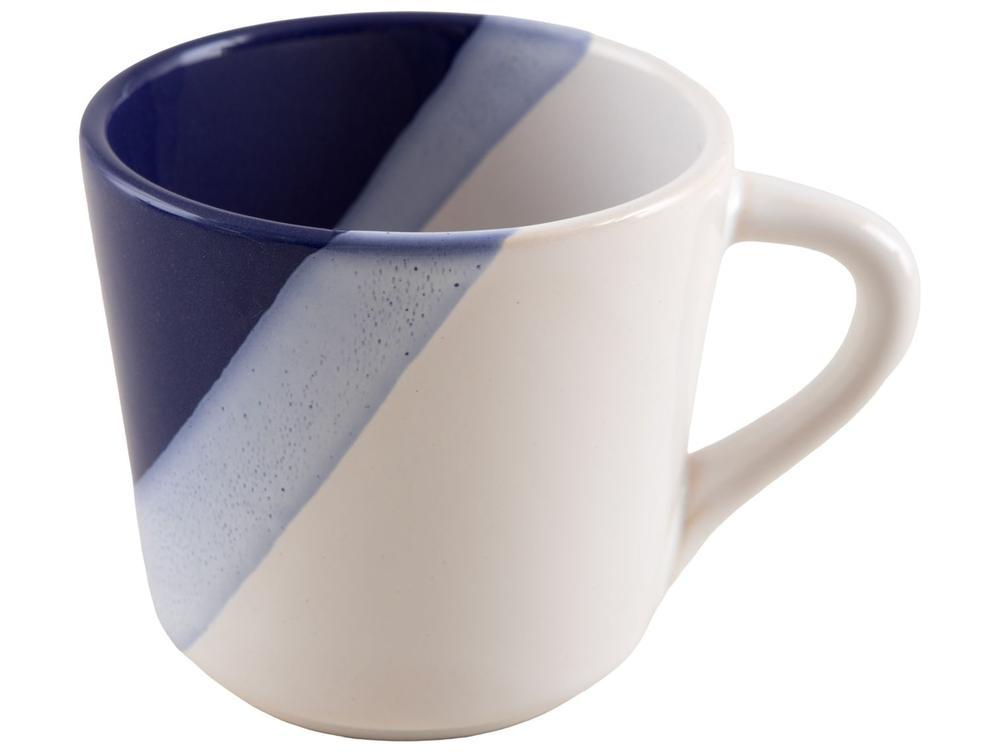 Aparelho de Jantar e Chá 20 Peças Cerâmica Brasilia Redondo Branco e Azul Cobalto Atual - 9