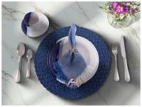 Aparelho de Jantar e Chá 20 Peças Cerâmica Brasilia Redondo Branco e Azul Cobalto Atual - 2