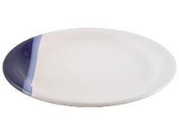 Aparelho de Jantar e Chá 20 Peças Cerâmica Brasilia Redondo Branco e Azul Cobalto Atual