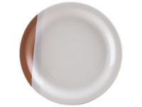 Aparelho de Jantar e Chá 20 Peças Cerâmica Brasilia Redondo Branco e Chocolate Atual