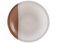 Aparelho de Jantar e Chá 20 Peças Cerâmica Brasilia Redondo Branco e Chocolate Atual - 6