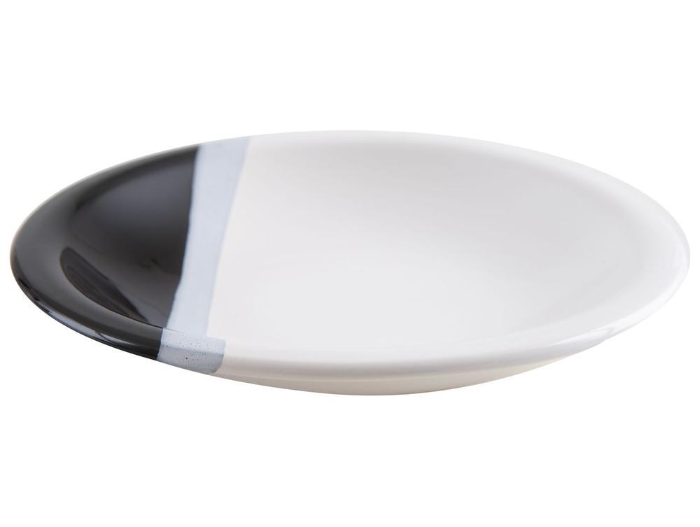 Aparelho de Jantar e Chá 20 Peças Cerâmica Brasilia Redondo Branco e Preto Atual - 5