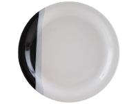 Aparelho de Jantar e Chá 20 Peças Cerâmica Brasilia Redondo Branco e Preto Atual