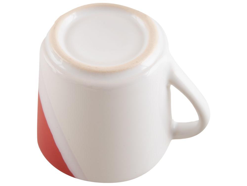 Aparelho de Jantar e Chá 20 Peças Cerâmica Brasilia Redondo Branco e Vermelho Atual - 9