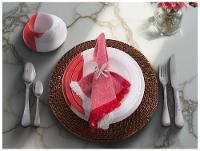 Aparelho de Jantar e Chá 20 Peças Cerâmica Brasilia Redondo Branco e Vermelho Atual - 2