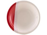 Aparelho de Jantar e Chá 20 Peças Cerâmica Brasilia Redondo Branco e Vermelho Atual - 7