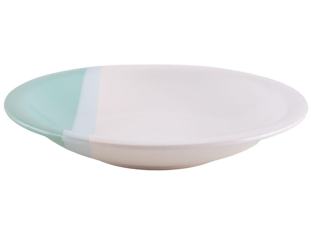 Aparelho de Jantar e Chá 20 Peças Cerâmica Brasilia Redondo Branco e Verde Menta Atual - 7