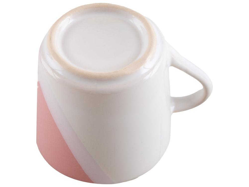 Aparelho de Jantar e Chá 20 Peças Cerâmica Brasilia Redondo Branco e Rosa Atual - 9