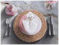 Aparelho de Jantar e Chá 20 Peças Cerâmica Brasilia Redondo Branco e Rosa Atual - 2