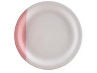 Aparelho de Jantar e Chá 20 Peças Cerâmica Brasilia Redondo Branco e Rosa Atual