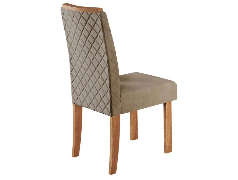 Mesa de Jantar 6 Cadeiras 6 Lugares Retangular Mel e Off White Sonetto Móveis Cris - 8