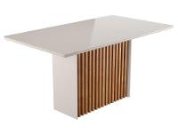 Mesa de Jantar 6 Cadeiras 6 Lugares Retangular Mel e Off White Sonetto Móveis Cris - 6