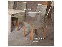 Mesa de Jantar 4 Cadeiras 4 Lugares Retangular Mel e Off White Sonetto Móveis Cris - 3