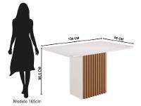 Mesa de Jantar 4 Cadeiras 4 Lugares Retangular Mel e Off White Sonetto Móveis Cris