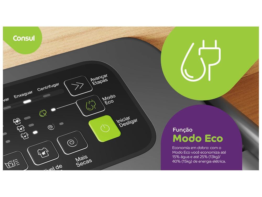 Lavadora de Roupas Consul 15kg 12 Programas de Lavagem Cinza Chumbo CWN15A9ANA - 6