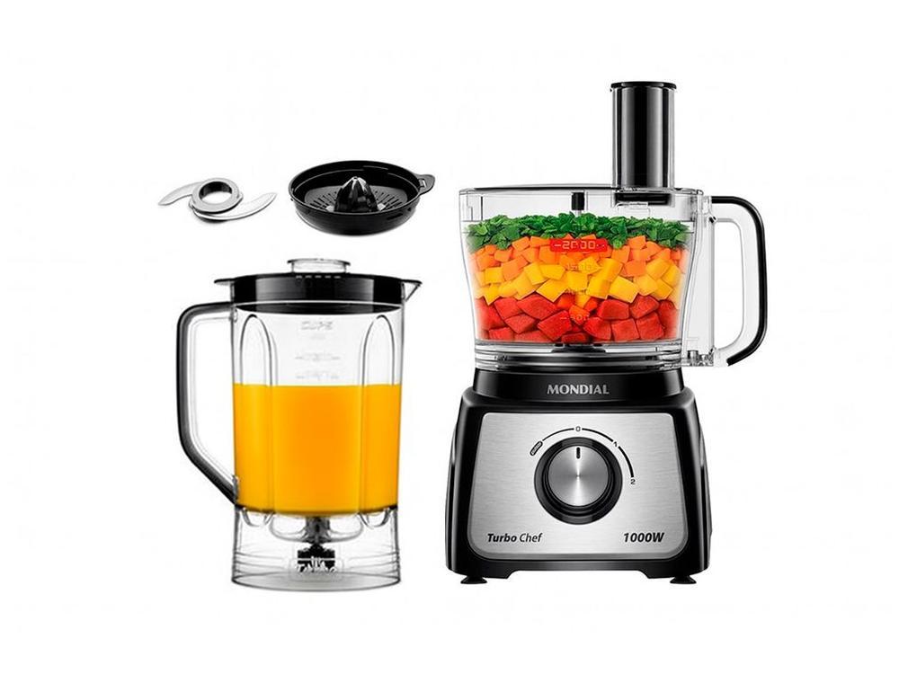 Multi-processador de Alimentos Mondial 1000W Preto Turbo Chef MPN-02-BE 3 em 1 3097-01 - 1