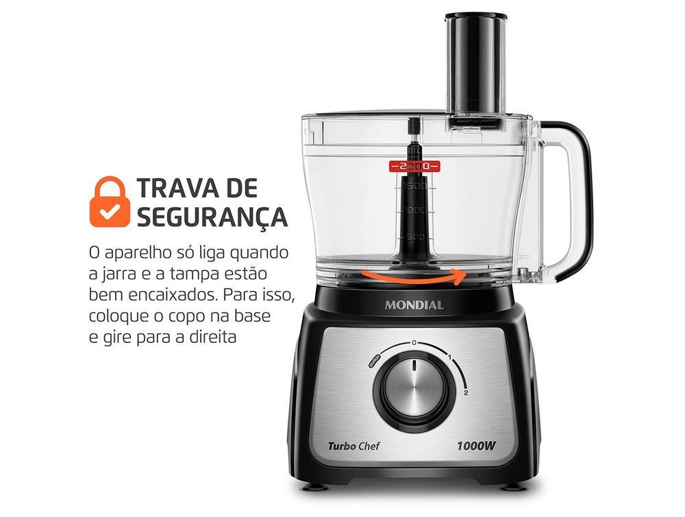 Multi-processador de Alimentos Mondial 1000W Preto Turbo Chef MPN-02-BE 3 em 1 3097-02 - 7