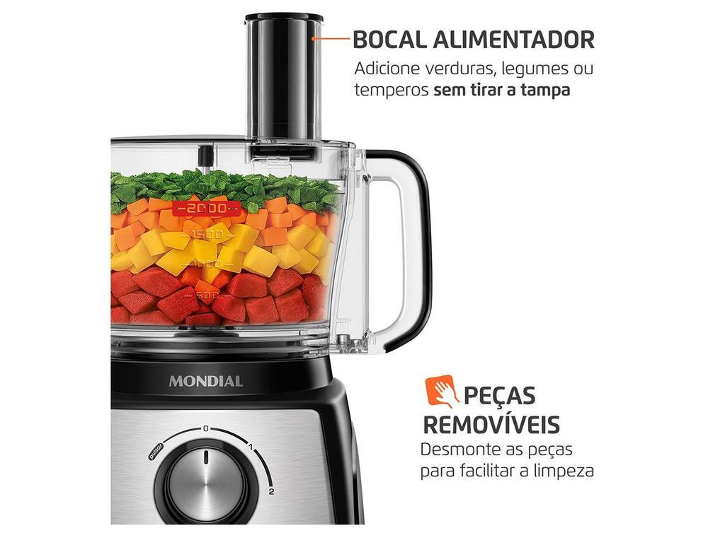 Multi-processador de Alimentos Mondial 1000W Preto Turbo Chef MPN-02-BE 3 em 1 3097-02 - 8