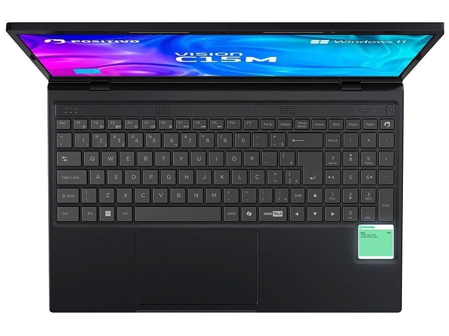 Notebook Positivo Vision C15M Intel Celeron N4500 Windows 11 Home 4GB RAM  128GB eMMC Tela 15" Full HD IPS Antirreflexo Minitela e Tecla Copilot Cinza - 4