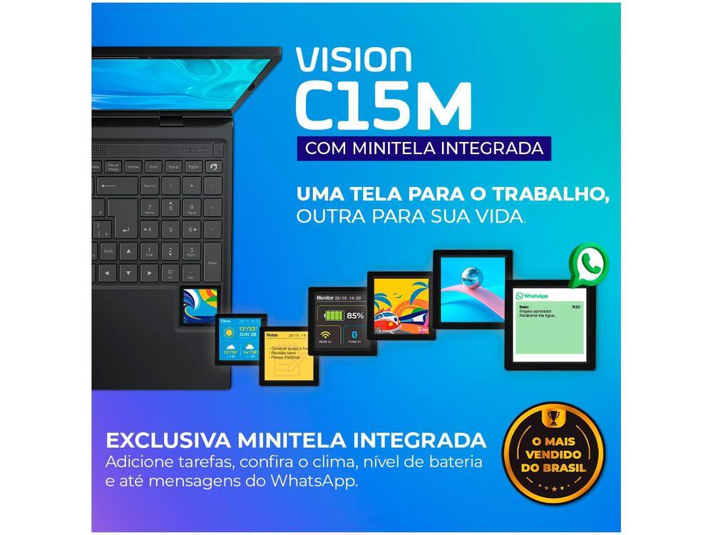 Notebook Positivo Vision C15M Intel Celeron N4500 Windows 11 Home 4GB RAM  128GB eMMC Tela 15" Full HD IPS Antirreflexo Minitela e Tecla Copilot Cinza - 7