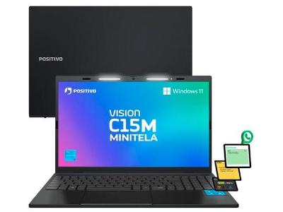 Notebook Positivo Vision C15M Intel Celeron N4500 Windows 11 Home 4GB RAM  128GB eMMC Tela 15" Full HD IPS Antirreflexo Minitela e Tecla Copilot Cinza