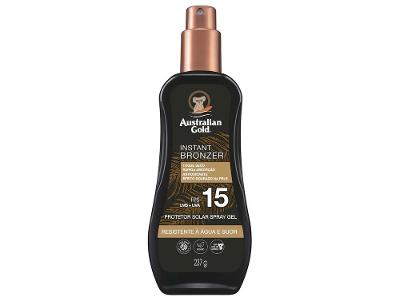 Protetor Solar Corporal Australian Gold Instant Bronzer Spray Gel FPS 15 237g