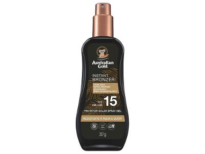Protetor Solar Corporal Australian Gold Instant Bronzer Spray Gel FPS 15 237g