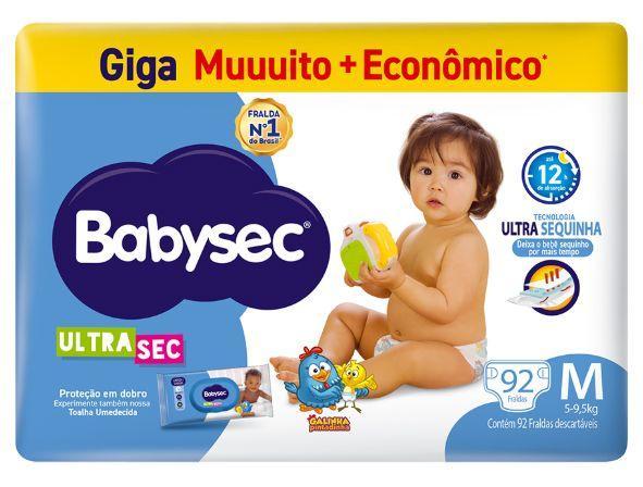 Fralda Babysec Galinha Pintadinha Ultra Sec M 5 a 9,5kg 92 Unidades - 1