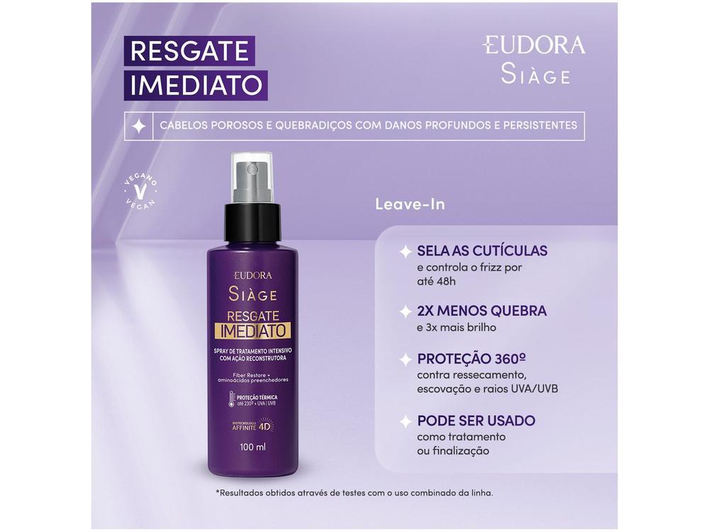 Spray Finalizador de Cabelo Eudora Siàge Resgate Imediato 100ml - 2