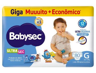 Fralda Babysec Galinha Pintadinha Ultra Sec G 8,5 a 12kg 80 Unidades