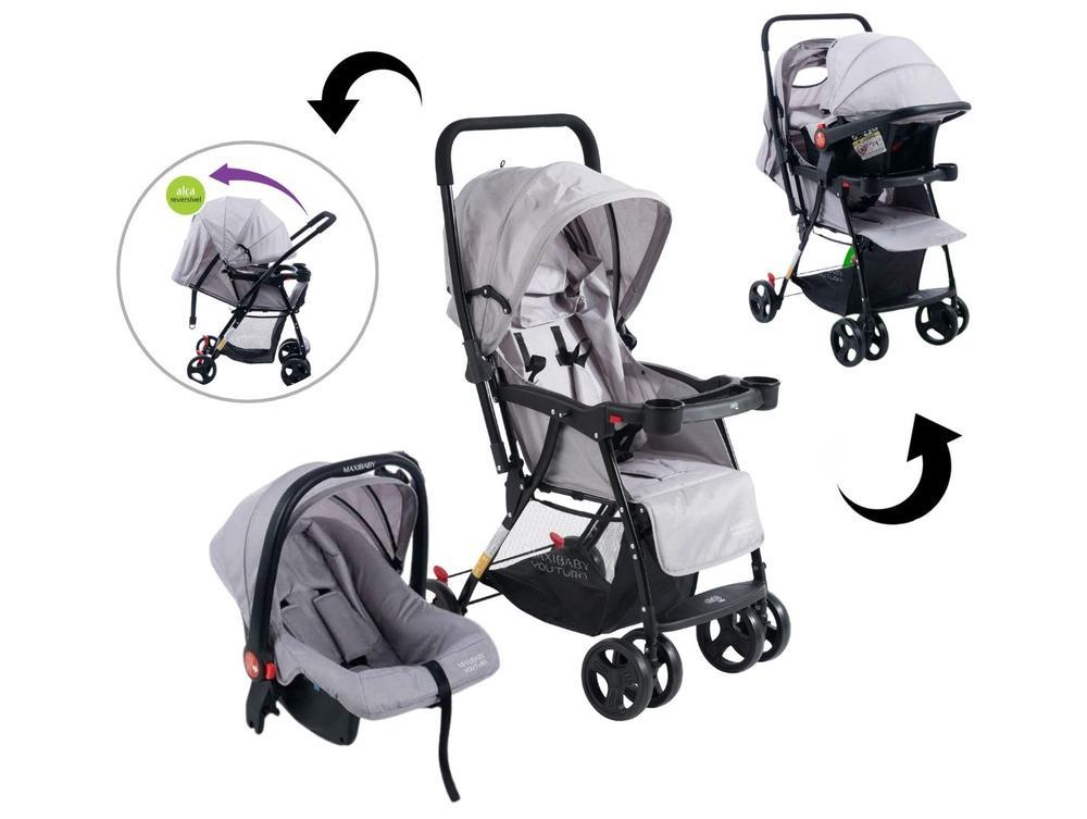 Carrinho de Bebê com Barra Reversível + Bebê Conforto Maxi Baby Youturn até 15kg - 9