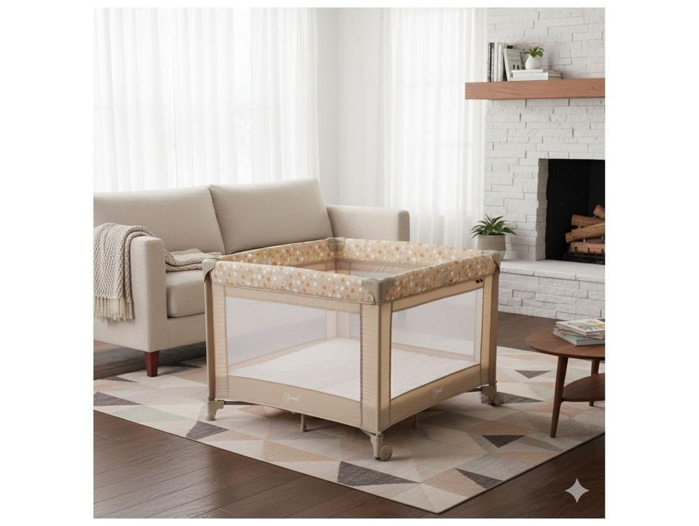 Berço Portátil e Desmontável Maxi Baby Lune até 15kg Bege - 2