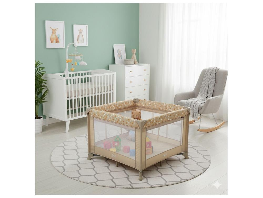 Berço Portátil e Desmontável Maxi Baby Lune até 15kg Bege - 3